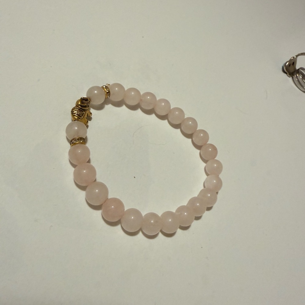 Elegant Gold and Pink Beaded Bracelet